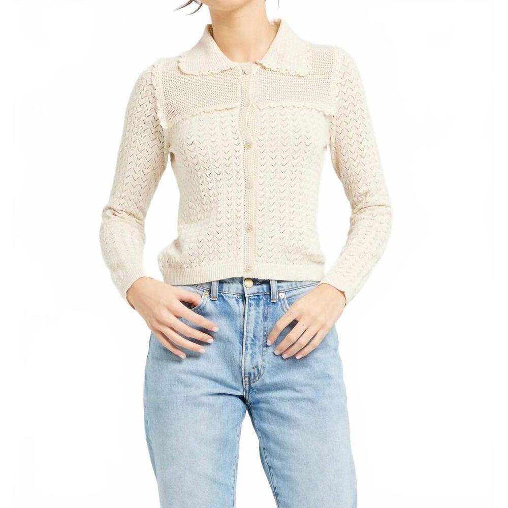 NEW MILLE andie lightweight cardigan in ivory